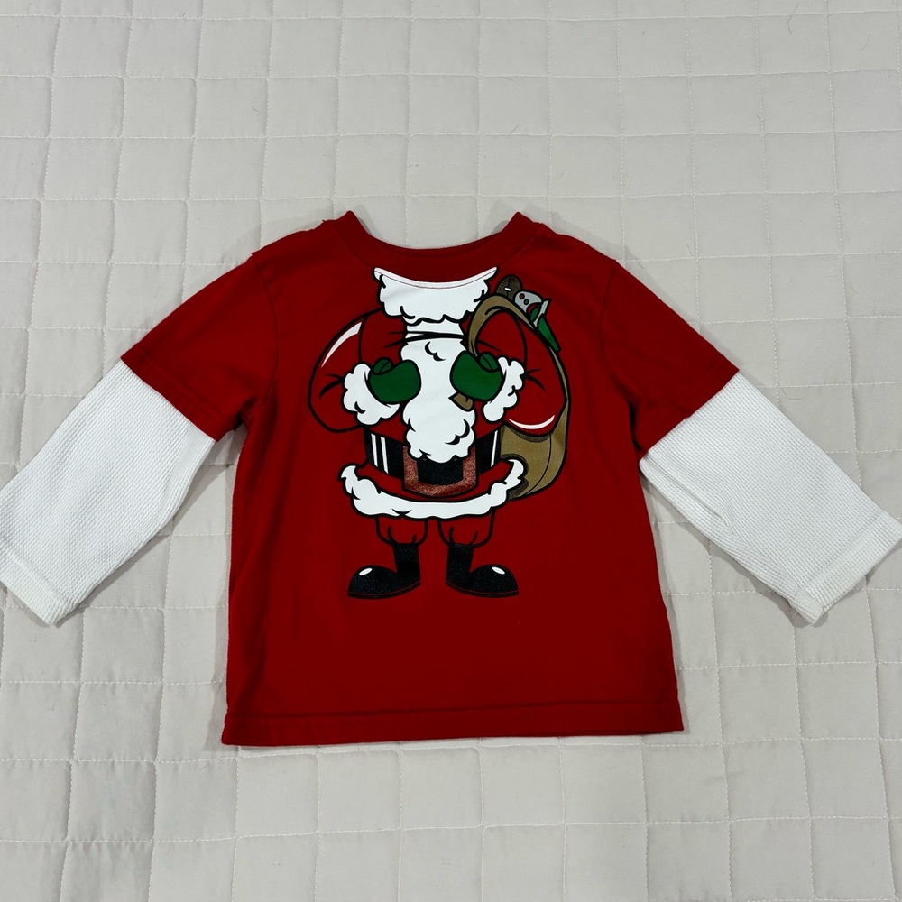 Santa Clause Body T-shirt with Thermal Long Sleeves 18M